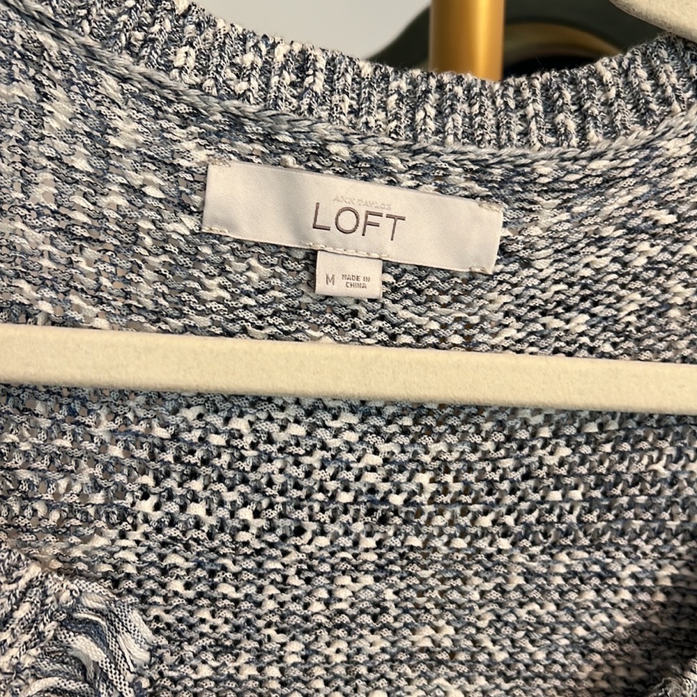 Loft, navy and ivory jacket. Size medium. - Picture 2 of 6